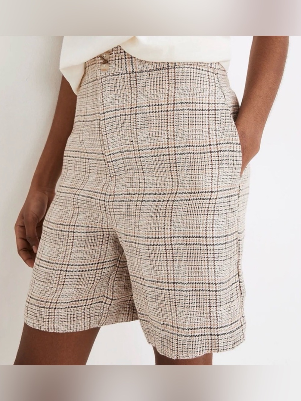 100% Linen Madewell plaid shorts
